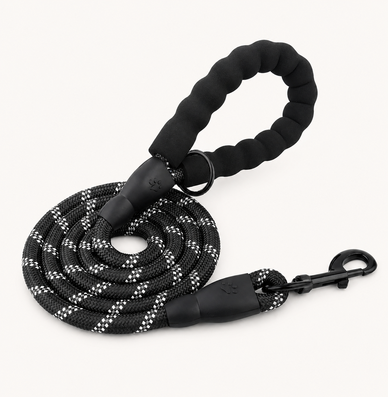black rope lead