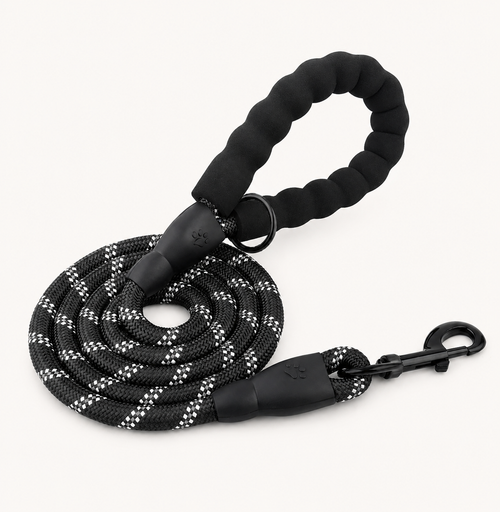 black rope lead